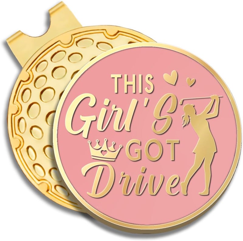 GEYGIE Pink Golfer Ball Marker with Magnetic Hat Clip, Funny Golf Accessories Gifts for Men Women, Novelty Birthday Gifts for Men Women Golfer Fan - Image 1